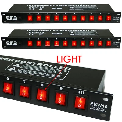 2x EMB EBW10 10 Tomacorrientes Montaje en Rack Fuente de Alimentación AC 110V/220V Protector contra Sobretensiones Foto 1 de 4