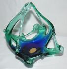 Murano Glassware Made in Italy Crystal Clear 7.5" Basket Candy Dish Very Unique