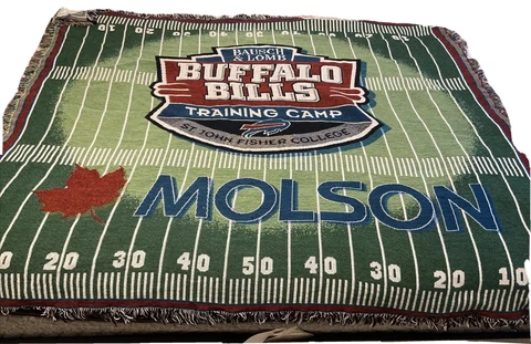 Buffalo Bills Throw Blanket Training Camp, Handmade? Vintage ? Cover