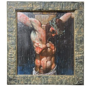 JESUS IN AGONY…. NO HOLDS BARRED By Simon Bisley Original Art Painting - Picture 1 of 14