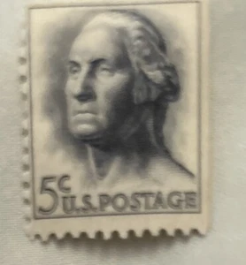 1962 George Washington 5 Cent Stamp Blue/Gray Rare Unused Original Gum MINT - Picture 1 of 2