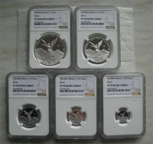 Mexico 2023 Libertad Silver Proof Coin 1 1/2 1/4 1/10 1/20OZ ALL 5Coins NGC PF70 - Picture 1 of 12