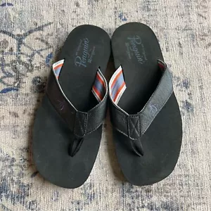 Original Penguin black stripped Men’s Flip Flops size 8. New without tags! - Picture 1 of 12