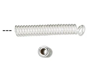 100 Silver Plated Brass 11x2mm Spring Cord Finishing Coil Ends with 1mm ID - Picture 1 of 3