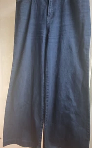 ZIMMERMAN DENIM JEANS SIZE 3 WIDE LEG EMBROIDERED BACK POCKETS RRP $850.00 - Picture 1 of 19