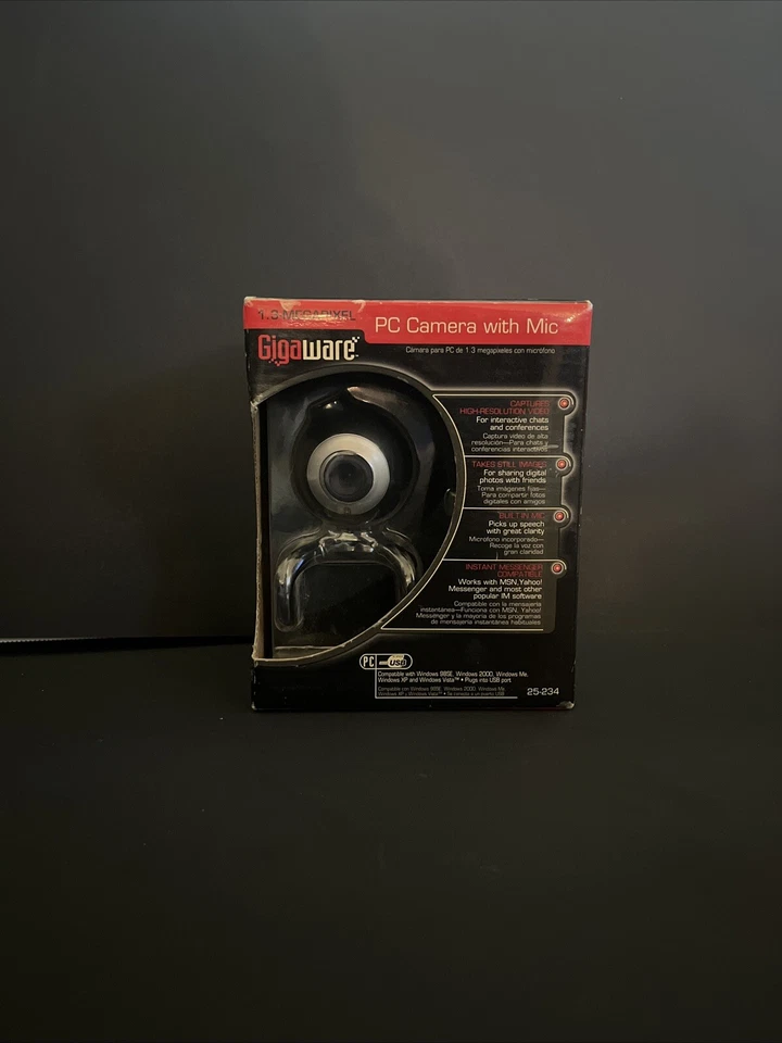 Gigaware PC Camera + Mic-25-234-1.3 Megapixel-Windows-USB Conncet-New in Box - Image 1 of 4