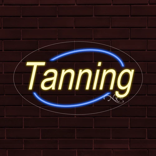 NEW "TANNING" OVAL w/BORDER 28x16x1 INCH LED FLEX WINDOW/WALL INDOOR SIGN 34013 - Image 1 of 1