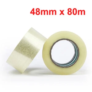 4.8cm*80m Packing Tape Packaging Sticky Sealing Tape 6/12/24/36/72 Rolls - Picture 1 of 13