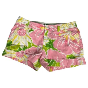 Lilly Pulitzer Palm Beach Fit Pink Floral Shorts Women's Size 6 - Picture 1 of 4
