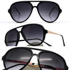 Sunglasses Men Classic Vintage Drop Oval Style Pilot Black Gold