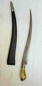 Antique Dagger Sword Vintage Barasingha Deer Hilt Rare Old Collectible 24'