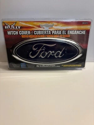 New Ford Bully Hitch Cover – Triple Chrome Plated – Fits 2" & 1-1/4" Receiver - Image 1 of 2
