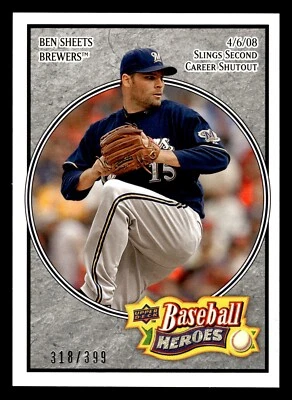 2008 Upper Deck Baseball Heroes Charcoal /399 Ben Sheets #98 - Image 1 of 2