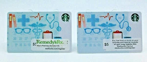 Starbucks Coffee 2014 Gift Card Health Care Medical Clinic Zero Balance Set of 2 - Imagen 1 de 12
