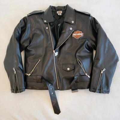 Harley Davidson Women's Black Jacket Zipper Buttons W/Logo Patches Large 16/18  - Image 1 of 4