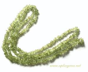 Beautiful Natural Green Peridot 34in Long Chip beads Necklace   - Picture 1 of 1