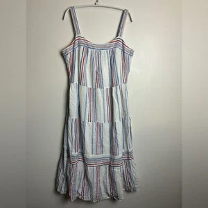 Gap Tall Midikleid M Leinenmischung gestreift Sommer Urlaub Resort Old Money chic - Bild 1 von 15