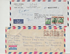 Two  1972, 1982 Saudi Arabia Airmail Covers To US multiple stamps