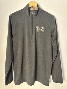 Men’s Under Armour Antler Logo Camo Quarter Zip Hunting Outdoor Pullover Sz M - Picture 1 of 12
