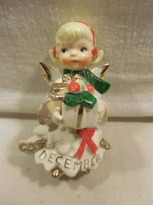 Vintage Lefton Japan Ceramic Christmas December Angel Figurine 1987J No Star - Image 1 of 4