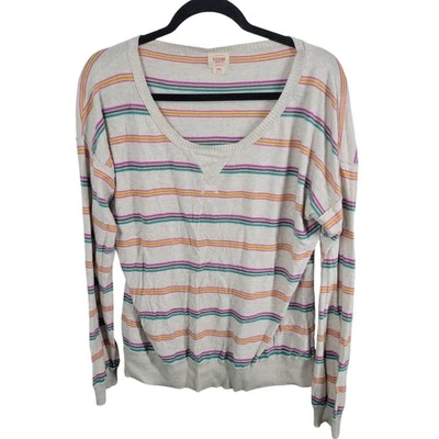 Mossimo Mujer Talla XXL Multicolor Rayas Manga Larga Tejido Sudadera Foto 1 de 4