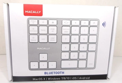 MACALLY 35 - Key Numeric Keypad, Rechargable wireless Bluetooth, Silver - Image 1 of 4