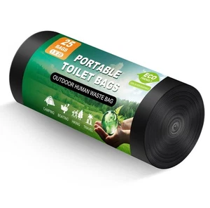 25 Portable Toilet Bags, Thick Biodegradable Camping Toilet Bags for Portable... - Picture 1 of 7