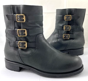 Jimmy Choo Women's Size 9 39 Dancy Moto Biker Leather Boots Black Reg $1025 - Picture 1 of 8