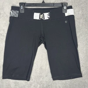 Lululemon Belted Yoga Shorts Women's 8 Tall Black with White Belt - Picture 1 of 9