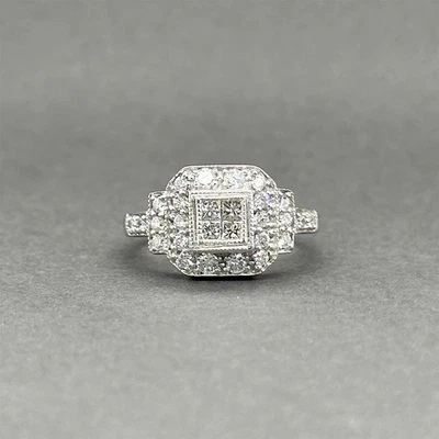 Anillo Estate de diamantes de oro blanco de 14 quilates de 0,63 quilates G-H/VS2-SI2 Foto 1 de 4