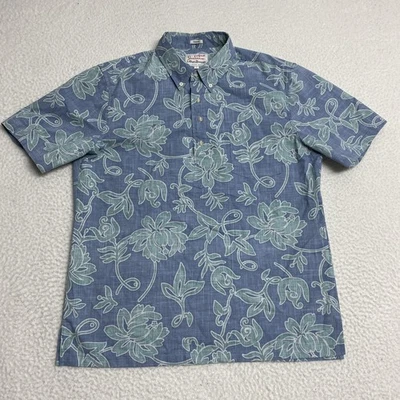 Reyn Spooner Alfred Shaheen Shirt Mens Large Blue Aloha Hawaiian Floral Classic - Image 1 of 4