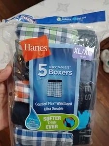 Hanes Boys' Boxers Tagless 5-Pack Cooling Comfort Flex Waistband Size XL (18-20) - Picture 1 of 5