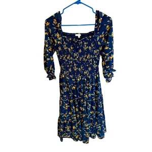 Abito donna Baltic Born blu medio floreale a strati cottage prateria boho costiero - Foto 1 di 4