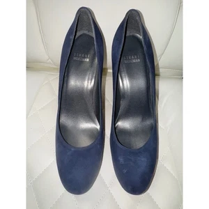 Stuart Weitzman Wildleder-Pumps klassisch rund geschnitten marineblau Plateau Größe 10M - Bild 1 von 6
