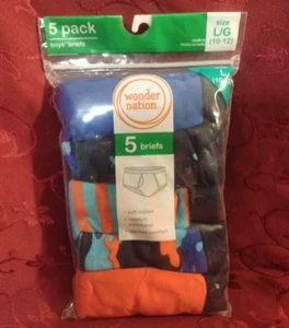 Wonder Nation Boys Brief Underwear, 5-Pack Multicolor Sz L 10-12 - Picture 1 of 2