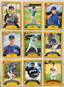 2002 Topps Baseball Prospects Rookie Cards / 9 Cards