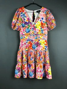 Mary Katrantzou x Lipsy Tea Dress Polyester Multicolor Women Size 8 Floral - Picture 1 of 11
