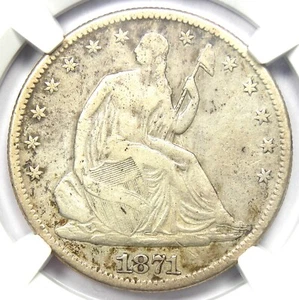 1871-CC Seated Liberty Half Dollar 50C Coin - Certified NGC XF Details (EF)! - Picture 1 of 4