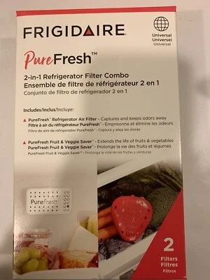 2 PACK FRIGIDAIRE Pure Fresh 2-in-1 Refrigerator Filter Combo+Fruit&Veggie Save - Image 1 of 4