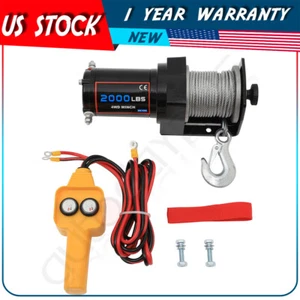 12V 2000LB Electric Winch Towing Trailer Steel Cable Off Road for JEEP Wrangler - Picture 1 of 9
