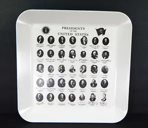 VTG 1954 MCM WAVERLY SERVING TRAY ILLUSTRATED U.S. PRESIDENTS MELAMINE SERVER - Picture 1 of 7