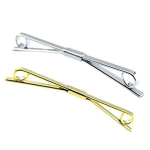 2pcs (Gold+Silver) Tie Collar Bar Pin Collar Bar Shirt Clip Men's Shirt Suit Pla - Picture 1 of 5