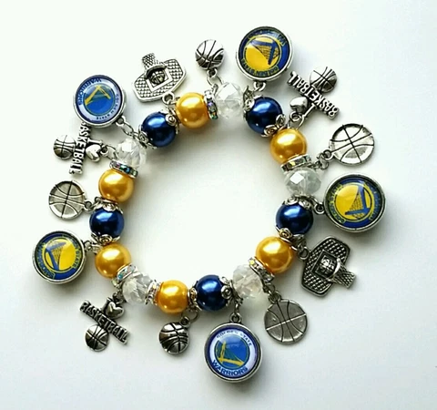 NBA Golden State Warriors charm bracelet with free button Cover