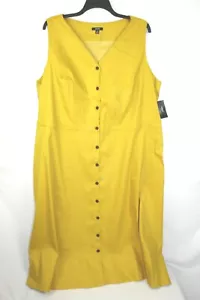 Alfani Women's Oasis Sleeveless Midi Dress Size 26W Color Yellow - Picture 1 of 3