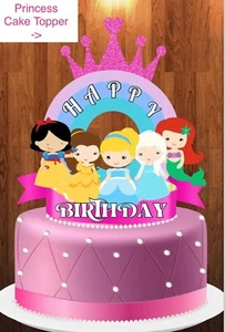 1 Princess Cake Topper For Birthday Girl + 14 Cupcake Toppers Party Decorations - Picture 1 of 5