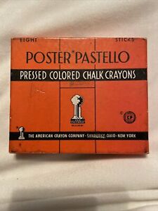 Vintage Dixon Prang Pressed Colored Chalk Crayons Art Supplies 1054-8