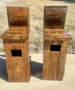 NEW-2 Hand Crafted & Hand Carved Weatherproof Duck Nesting Boxes w/ 4”x3”Hole 🦆 - Picture 1 of 5