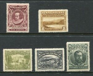 NEWFOUNDLAND 1911 MH Lot to 15c 5 Stamps cat £270