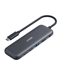 Anker USB C Hub, PowerExpand+ 5 in 1 PD Hub Anodized Aluminium Body Pass-Through - Picture 1 of 6