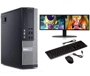 ULTRA FAST Gaming PC Bundle Intel Core i7 8GB 1TB Windows 10 GT730 DUAL SCREEN - Picture 1 of 6
